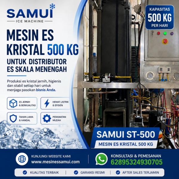 Mesin Es Kristal 500 Kg untuk Distributor Es Skala Menengah